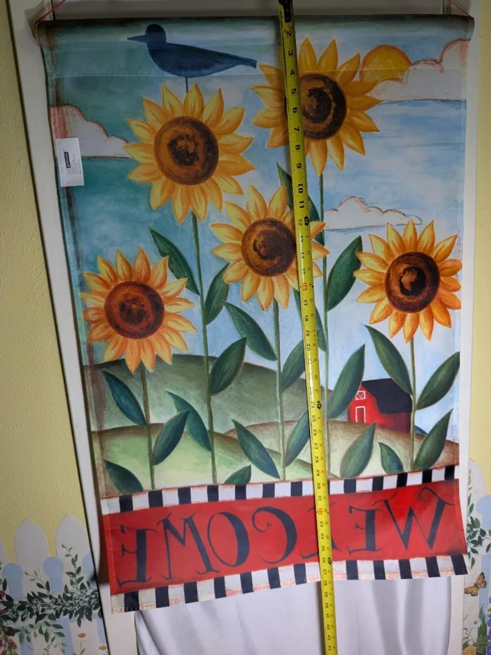 Jetmax Autumn Barn Sunflowers Country Welcome House Flag 38